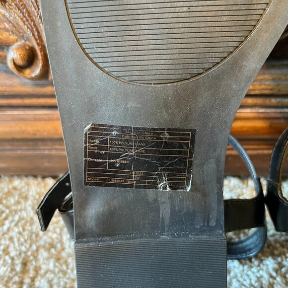 Torrid Rhinestone Black T-Strap Sandals Women's Size 12W - Picture 9 of 11